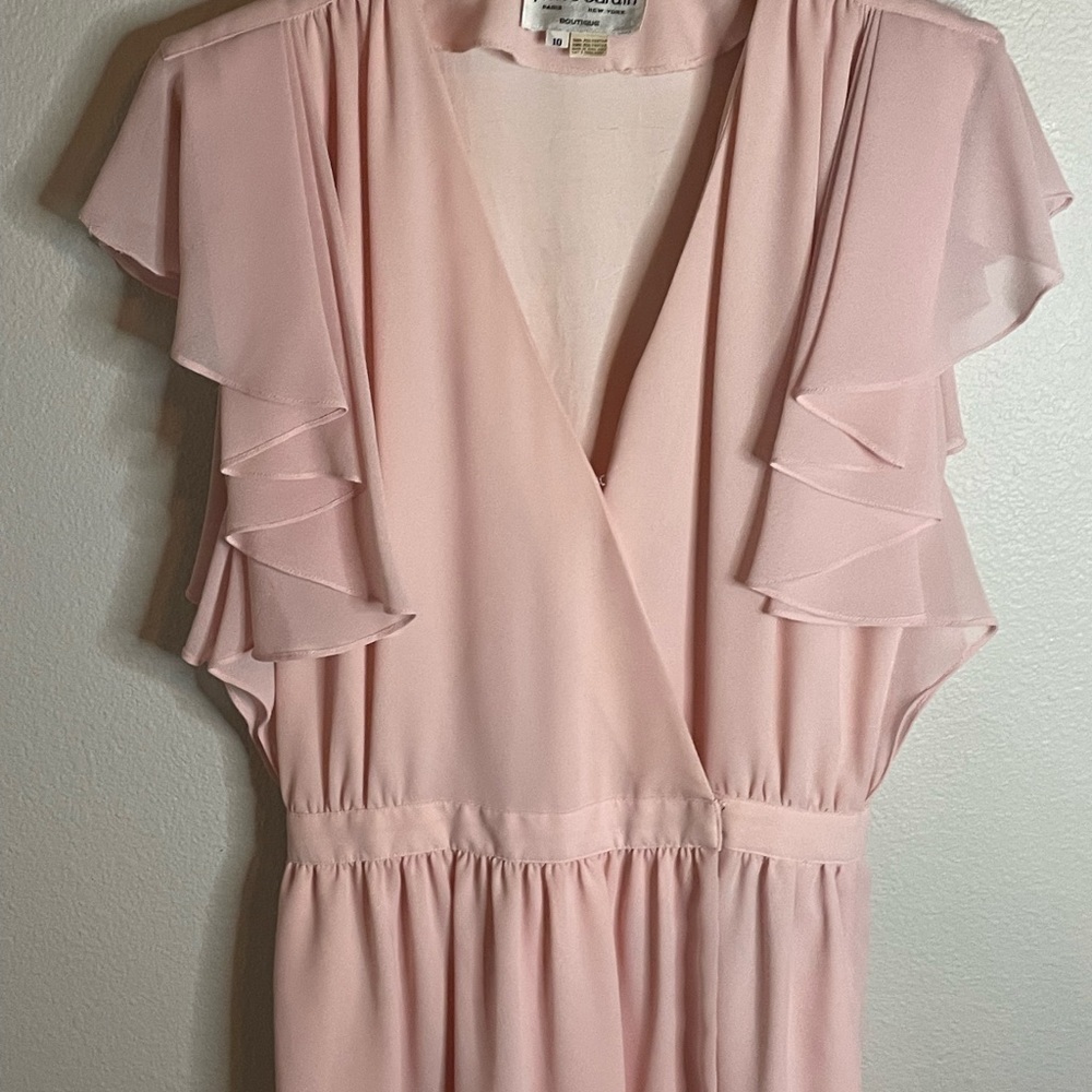 PIERRE CARDIN Paris New York BOUTIQUE SZ 10 Vintage Dress‎ Pink 6 8 VTG Ruffle - Picture 2 of 10